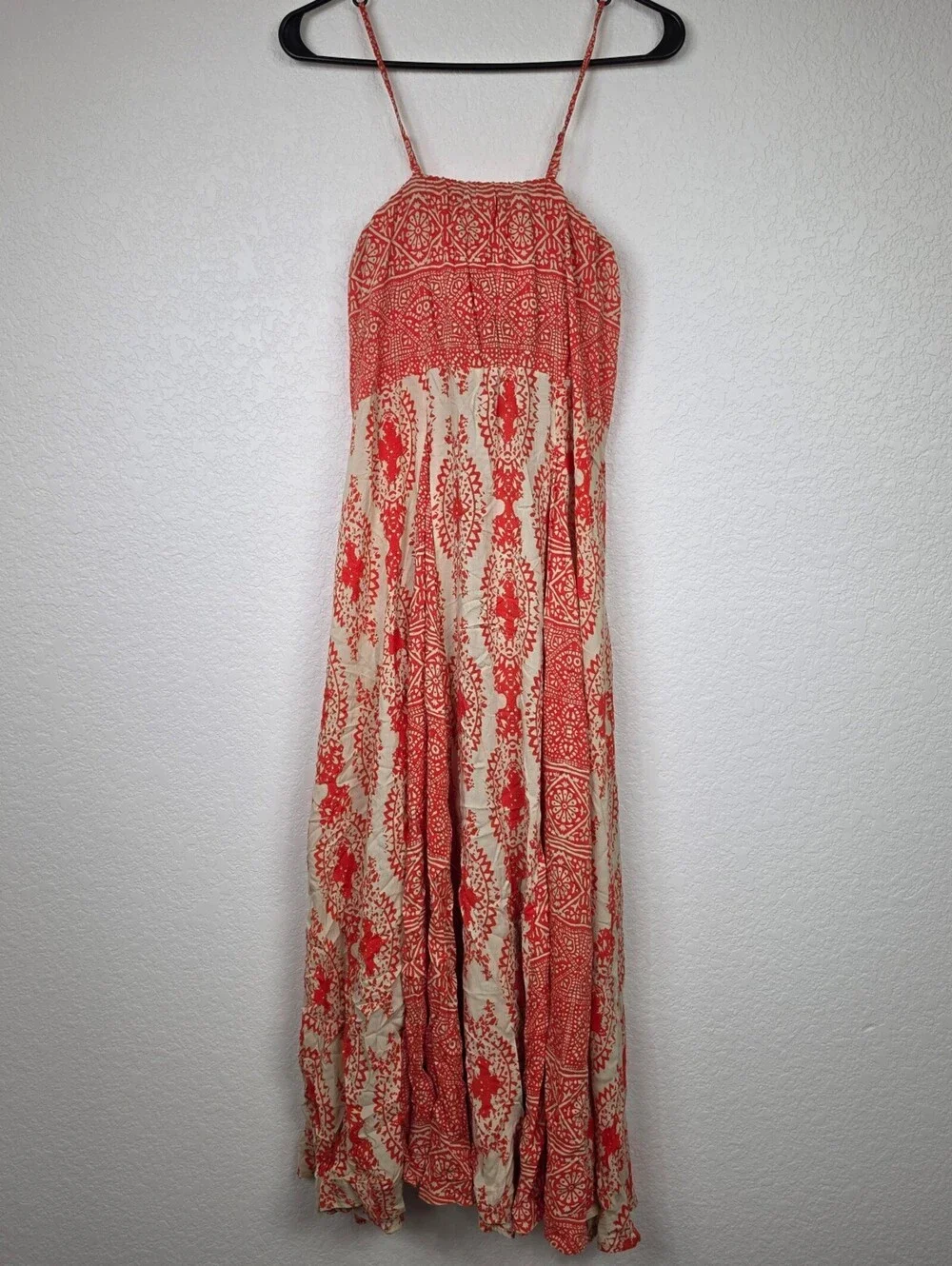 Free People Orange Strapless XS Maxi Dress